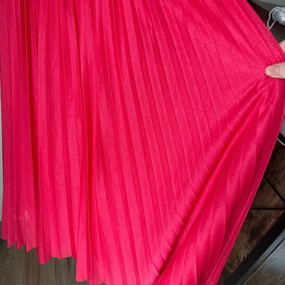 Bernie Dee NY Pink Pleated Ruched Vintage Dress with Bishop Sleeves - Picture 4 of 7